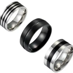 3 ringe i rustfri stål sælges samlet