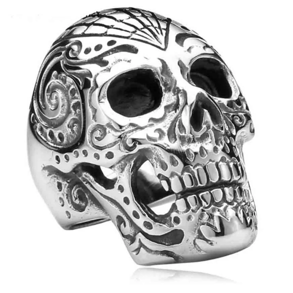 Angal skull ring i stål.