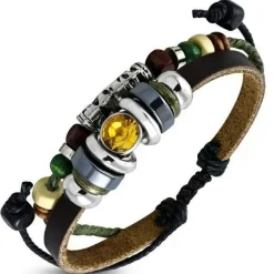 Armbånd med gul sten.