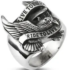 Biker ring i Stål "Eagle" ride to live