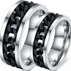 Black chain forlovelsesring