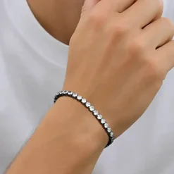 Black Crystal Flex – Herrearmbånd med CZ sten