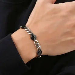 Black Steel Chain Bracelet – Herrearmbånd i Rustfrit Stål