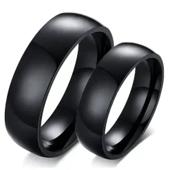 Blackcoat forlovelsesring glossy i rustfri stål