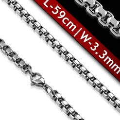 Blok kæde i rustfrit stål 59 cm - 3,3mm