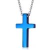 Blue korshalskæde med kæde