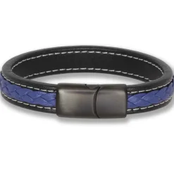 Blue Major læderarmbånd flet