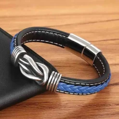 Blue strang læderarmbånd