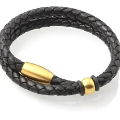 Bololæder og forgyldt stål "2X"