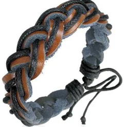 Bomuld/læder fashion armbånd