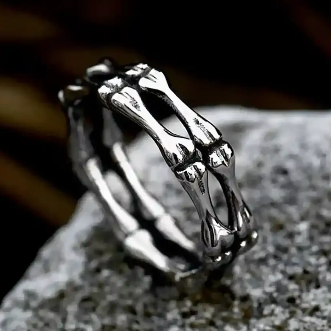 Bone Skull Ring – Herre Ring i Rustfri Stål