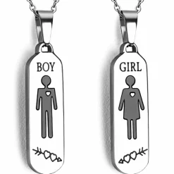 Boy / Girl parsmykker i rustfri stål