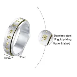 Buddhist spinning-ring 316L