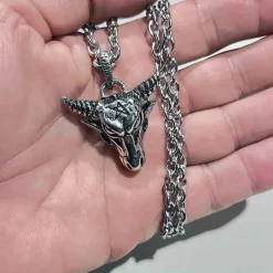 Bull i rustfri stål med kæde 70 cm