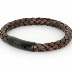 Chart læderarmbånd Brun/sort.