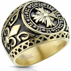 Circel celtic kors forgyldt stålring