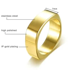 1Class ædelstålring forgyldt