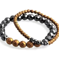 Crew hamatit perlearmbånd 2 stk.