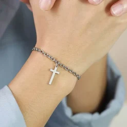 Croz stålarmbånd med kors