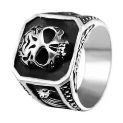 Dødninghoved ring i rustfri stål.