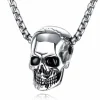 Ædelstål skull halssmykke