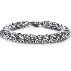 Dobbelt stålarmbånd X2