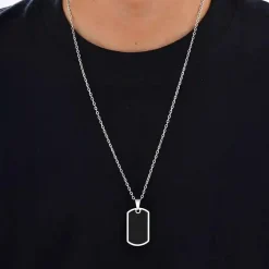 Dog Tag BlackSteel – Klassisk halskæde til mænd