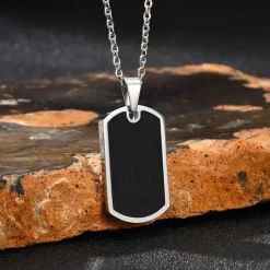 Dog Tag BlackSteel – Klassisk halskæde til mænd