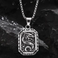 Drage Dogtag i rustfri stål.