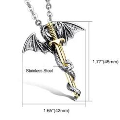 Drage og sværd vedhæng