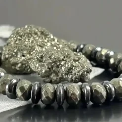 Eksklusivt herrearmbånd i hematit – 8 mm