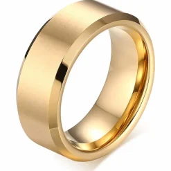 F2 Artan Gold tungstenring sort matteret
