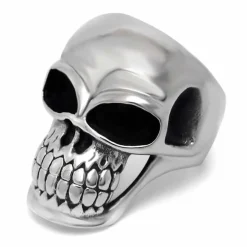 Face skull ring i rustfri stål.