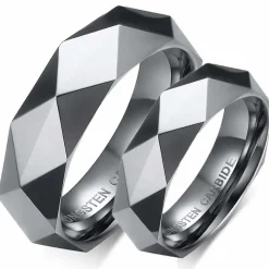 Facet forlovelsesring i tungsten