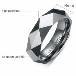 Facet forlovelsesring i tungsten