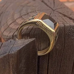 Facet square herrering med sort onyx