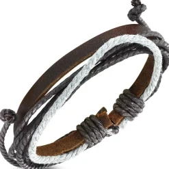 Fashionarmbånd i læder og bomuld