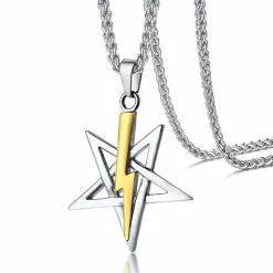 Five stars i ædelstål halskæde