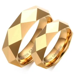 Forgyldt Facet forlovelsesring i tungsten