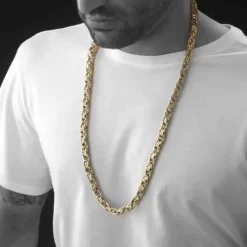 Forgyldt Hawn stållænke / 7mm / Flere længder