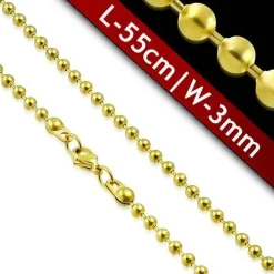 Forgyldt soldierkæde 55cm