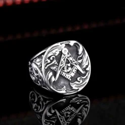 Frimurer ringen i rustfri stål.