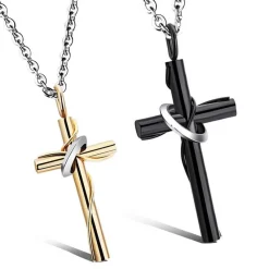 Gold/Black - Kors par halssmykker