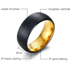 Gold/Black tungstenring
