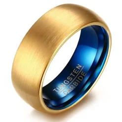 Gold/Blue tungstenring