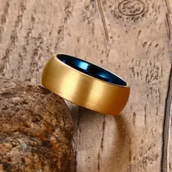 Gold/Blue tungstenring