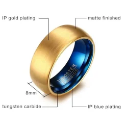 Gold/Blue tungstenring