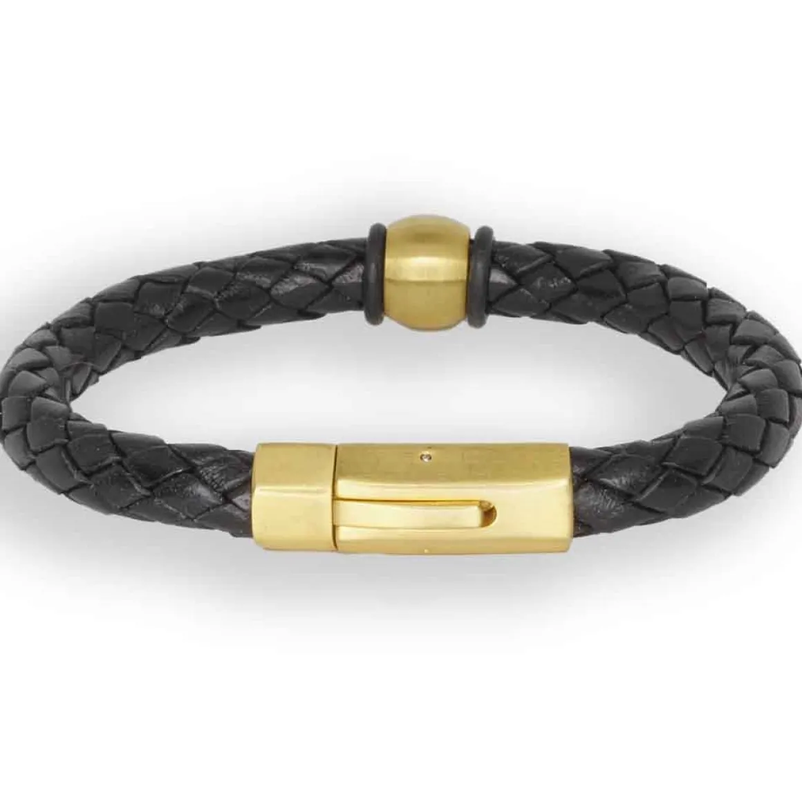 Golden deluxe læderarmbånd sort.