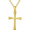 Golden Faith kors halssmykke rustfri stål