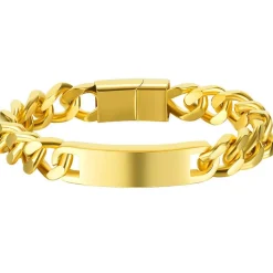 Golden Nickey stålarmbånd med link kæde.